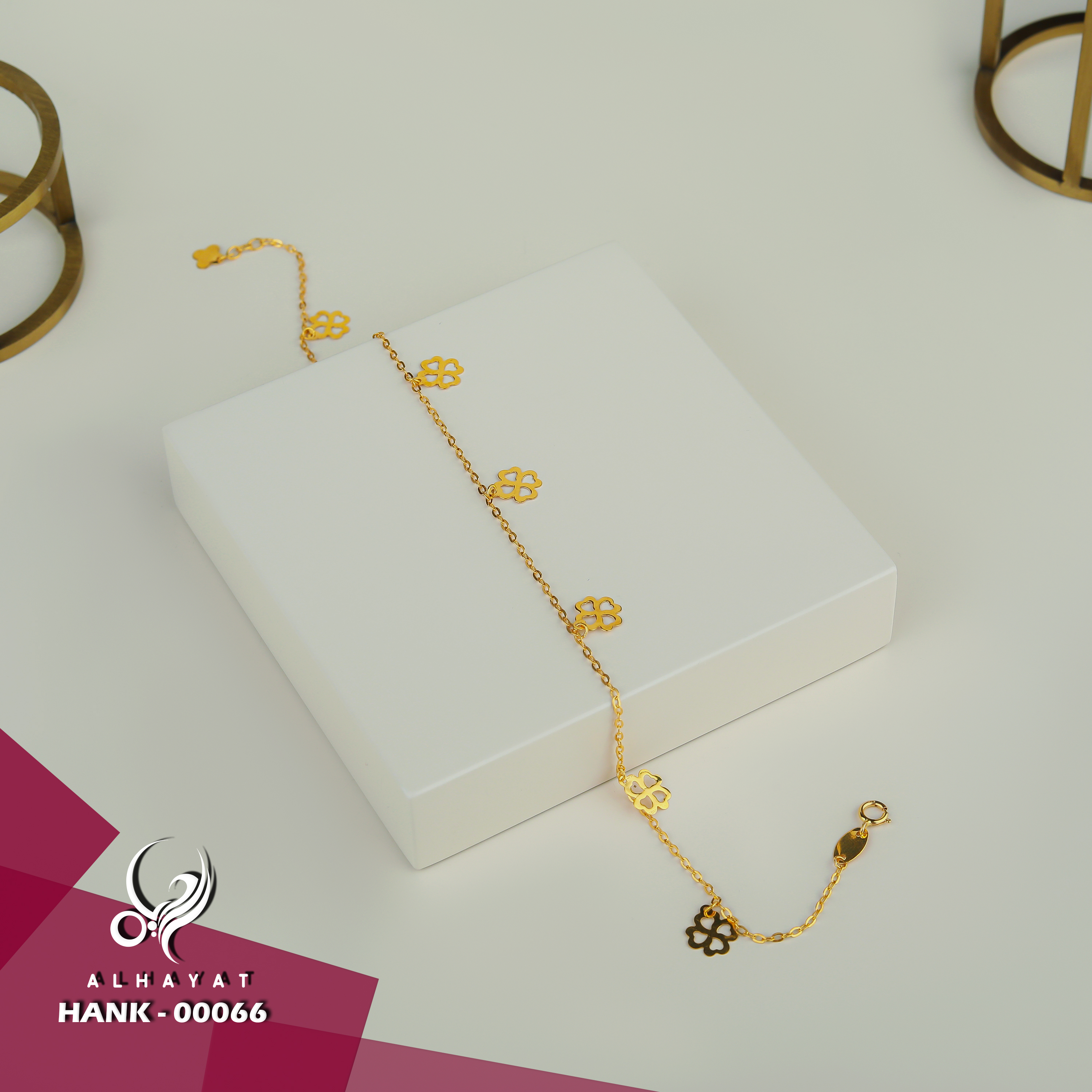 21 karat gold anklet, Turkish made - (H-0838)